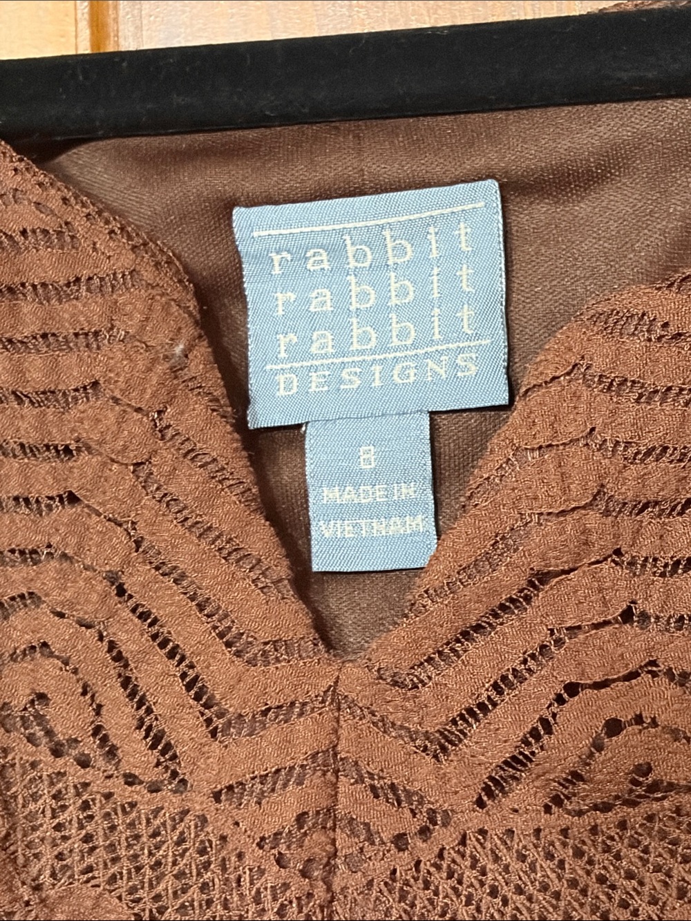 Rabbit Rabbit Rabbit Brown Midi Lace Fit & Flare Dress - Picture 2 of 5